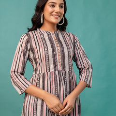 Tunic – Mandarin Collar, 3/4 Sleeves, Flattering Fit (Sizes S–XXL)