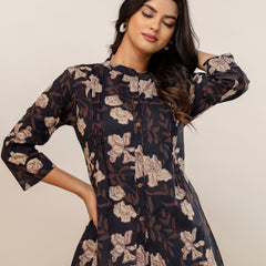 Elegant Mandarin Collar Printed Tunic – Stylish & Comfortable, Sizes