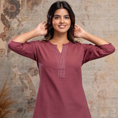 Elegant Short Kurti for Women – 3/4 Sleeves | Round Neck |