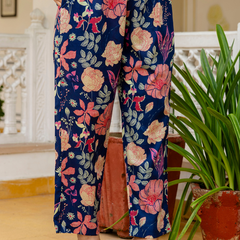 Blue Breezy Printed Cotton Co-Ord Set for Comfortable All-Day Wear