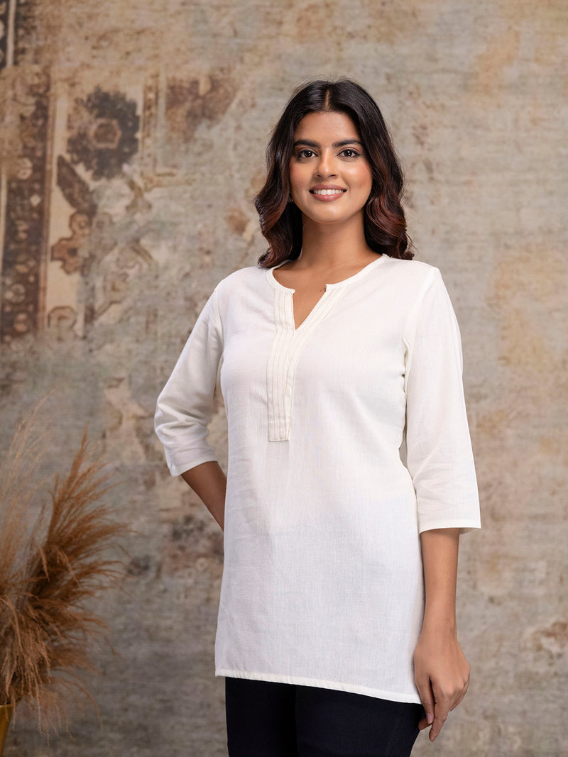 Elegant Short Kurti for Women – 3/4 Sleeves | Round Neck |