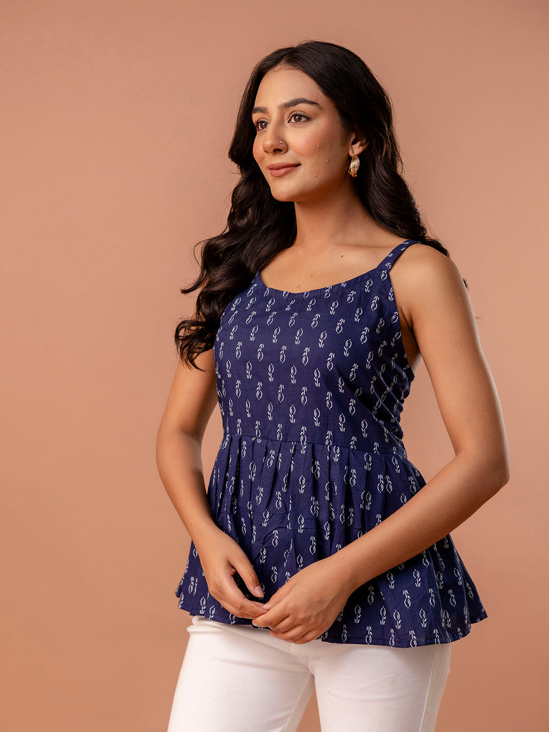 Strappy Peplum Top – Flattering Fit, All-Day Comfort, Sizes XS–XXL.