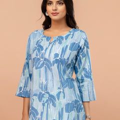 Elegant Printed Short Kurti – Soft Cotton, Everyday Style, Sizes S–XXL.