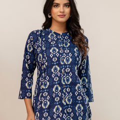 Elegant Mandarin Collar Printed Tunic – Stylish & Comfortable, Sizes