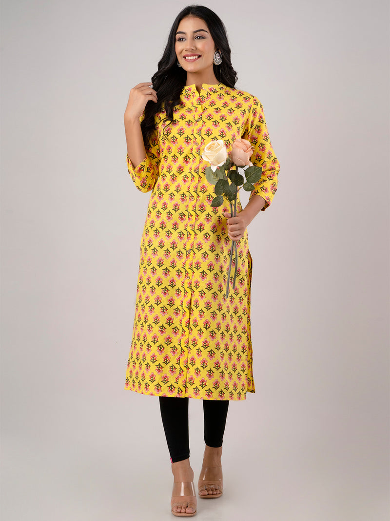 Feranoid Straight Knee Length Blue Colour Kurta For Women