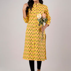 Feranoid Straight Knee Length Blue Colour Kurta For Women