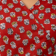 Ethnic Motifs Printed Gathers Cotton Tunic