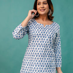 Elegant Printed top – Soft Cotton, Everyday Style, Sizes S–XXL.