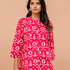 Elegant Mandarin Collar Printed Tunic – Stylish & Comfortable, Sizes