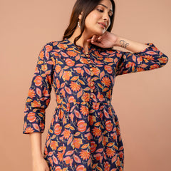 Top – Mandarin Collar, 3/4 Sleeves, Flattering Fit (Sizes S–XXL)