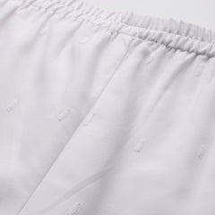 White Embroidered Palazzos–Fully Lined, Elastic Waist & Ankle-Length with Side Pocket