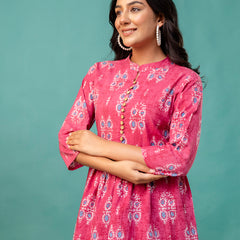 Top – Mandarin Collar, 3/4 Sleeves, Flattering Fit (Sizes S–XXL)