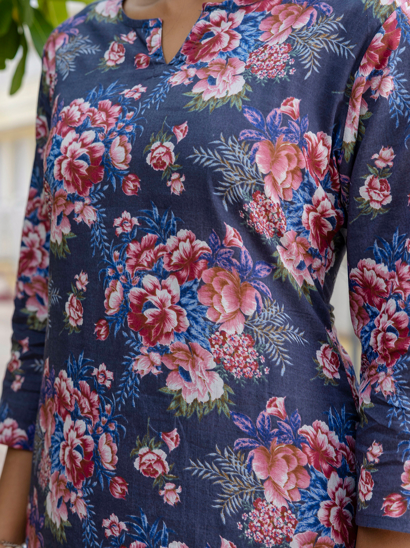 Grey Breezy Printed Cotton Co-Ord Set for Comfortable All-Day Wear