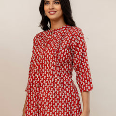 Elegant Mandarin Collar Printed Tunic – Stylish & Comfortable, Sizes