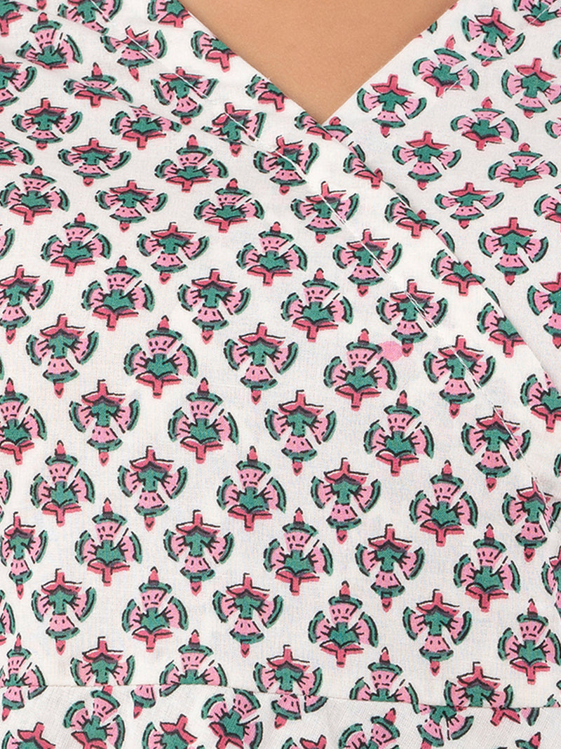 Cotton Printed Angrakha Short Tunic