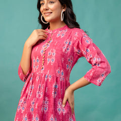 Top – Mandarin Collar, 3/4 Sleeves, Flattering Fit (Sizes S–XXL)