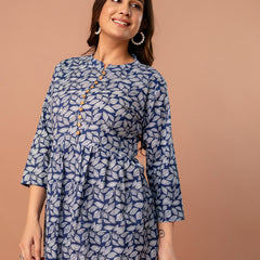 Top – Mandarin Collar, 3/4 Sleeves, Flattering Fit (Sizes S–XXL)