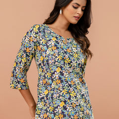 Elegant Printed Short Kurti – Soft Cotton, Everyday Style, Sizes S–XXL.