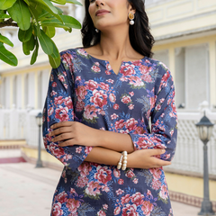 Grey Breezy Printed Cotton Co-Ord Set for Comfortable All-Day Wear