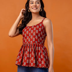 Strappy Peplum Top – Flattering Fit, All-Day Comfort, Sizes XS–XXL.