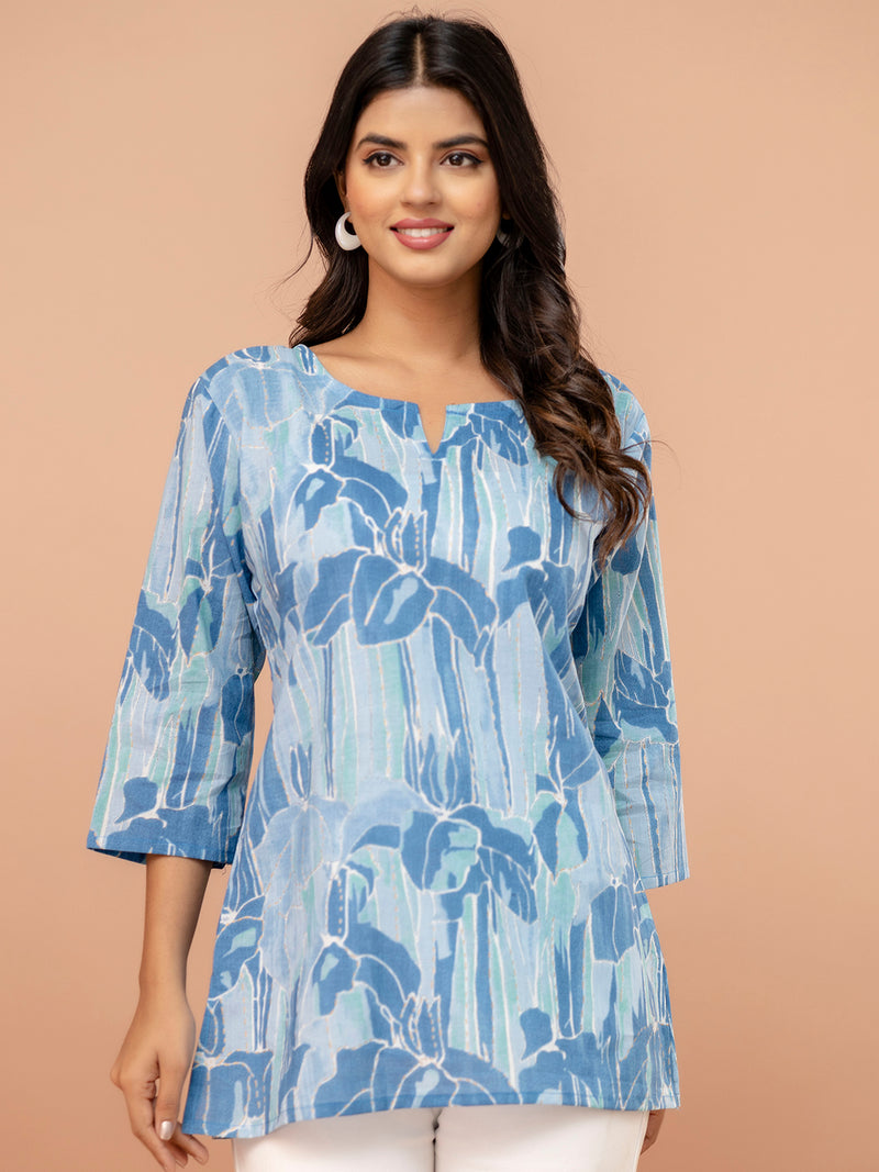 Elegant Printed Short Kurti – Soft Cotton, Everyday Style, Sizes S–XXL.