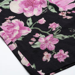 Floral Sleeveless Cotton Co-Ord Set with Choker Neckline – Pure Cotton | Sizes S–XXL