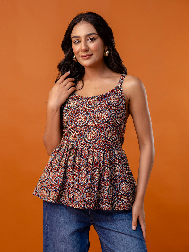 Strappy Peplum Top – Flattering Fit, All-Day Comfort, Sizes XS–XXL.