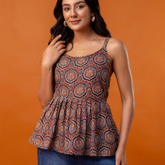 Strappy Peplum Top – Flattering Fit, All-Day Comfort, Sizes XS–XXL.
