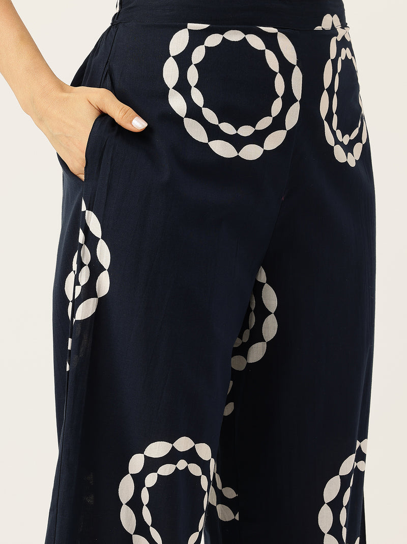Floral Sleeveless Cotton Co-Ord Set with Choker Neckline – Pure Cotton | Sizes S–XXL