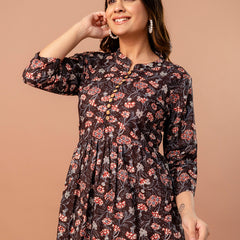 Top – Mandarin Collar, 3/4 Sleeves, Flattering Fit (Sizes S–XXL)