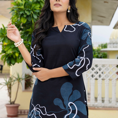 Black Breezy Printed Cotton Co-Ord Set for Comfortable All-Day Wear