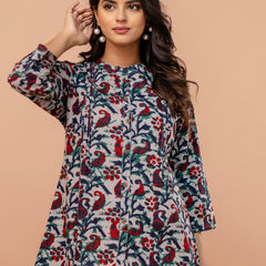 Elegant Mandarin Collar Printed Tunic – Stylish & Comfortable, Sizes