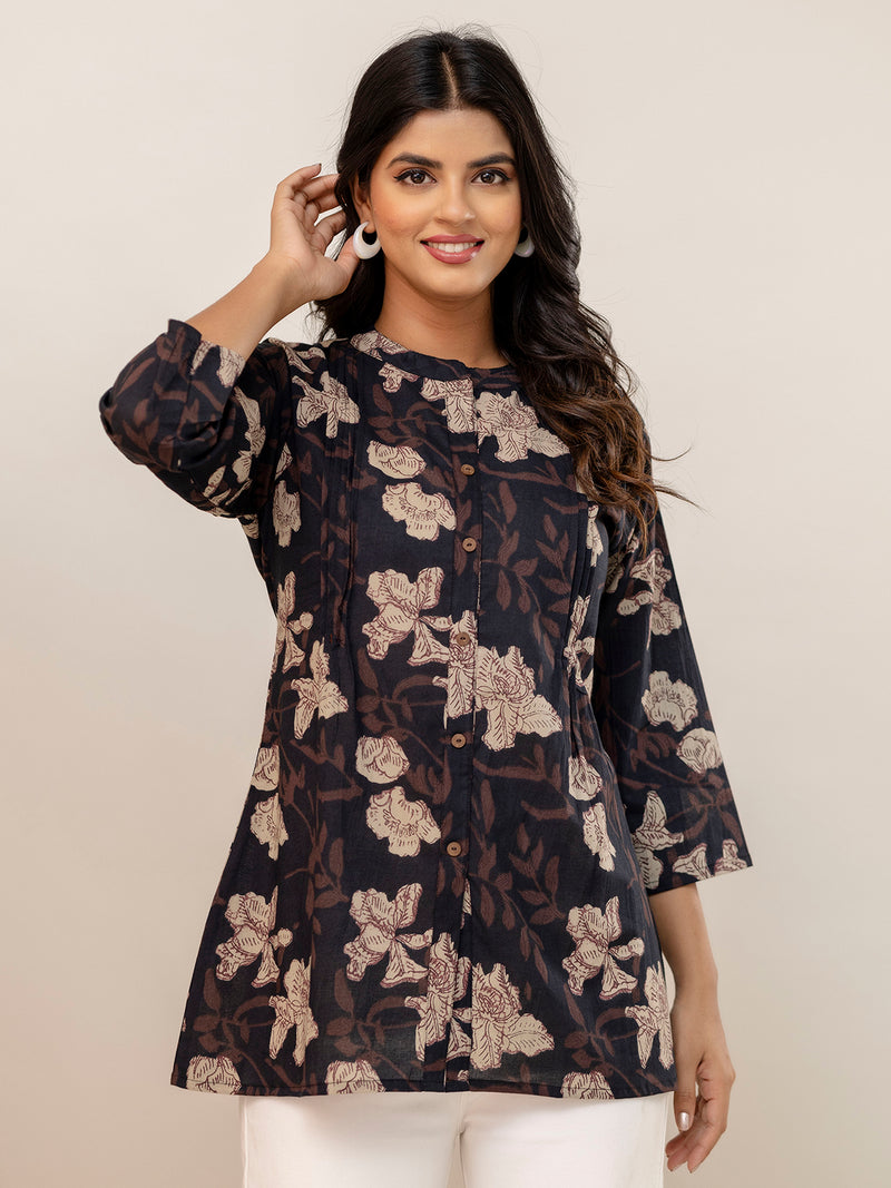 Elegant Mandarin Collar Printed Tunic – Stylish & Comfortable, Sizes