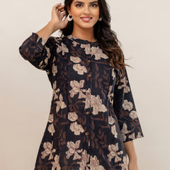 Elegant Mandarin Collar Printed Tunic – Stylish & Comfortable, Sizes