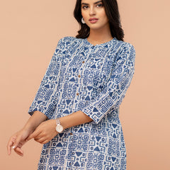 Elegant Mandarin Collar Printed Tunic – Stylish & Comfortable, Sizes