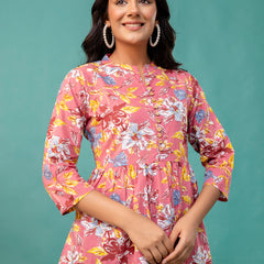 Tunic – Mandarin Collar, 3/4 Sleeves, Flattering Fit (Sizes S–XXL)