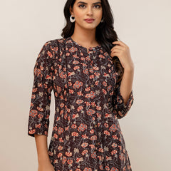 Elegant Mandarin Collar Printed Tunic – Stylish & Comfortable, Sizes