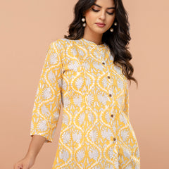 Elegant Mandarin Collar Printed Tunic – Stylish & Comfortable, Sizes