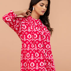 Elegant Mandarin Collar Printed Tunic – Stylish & Comfortable, Sizes