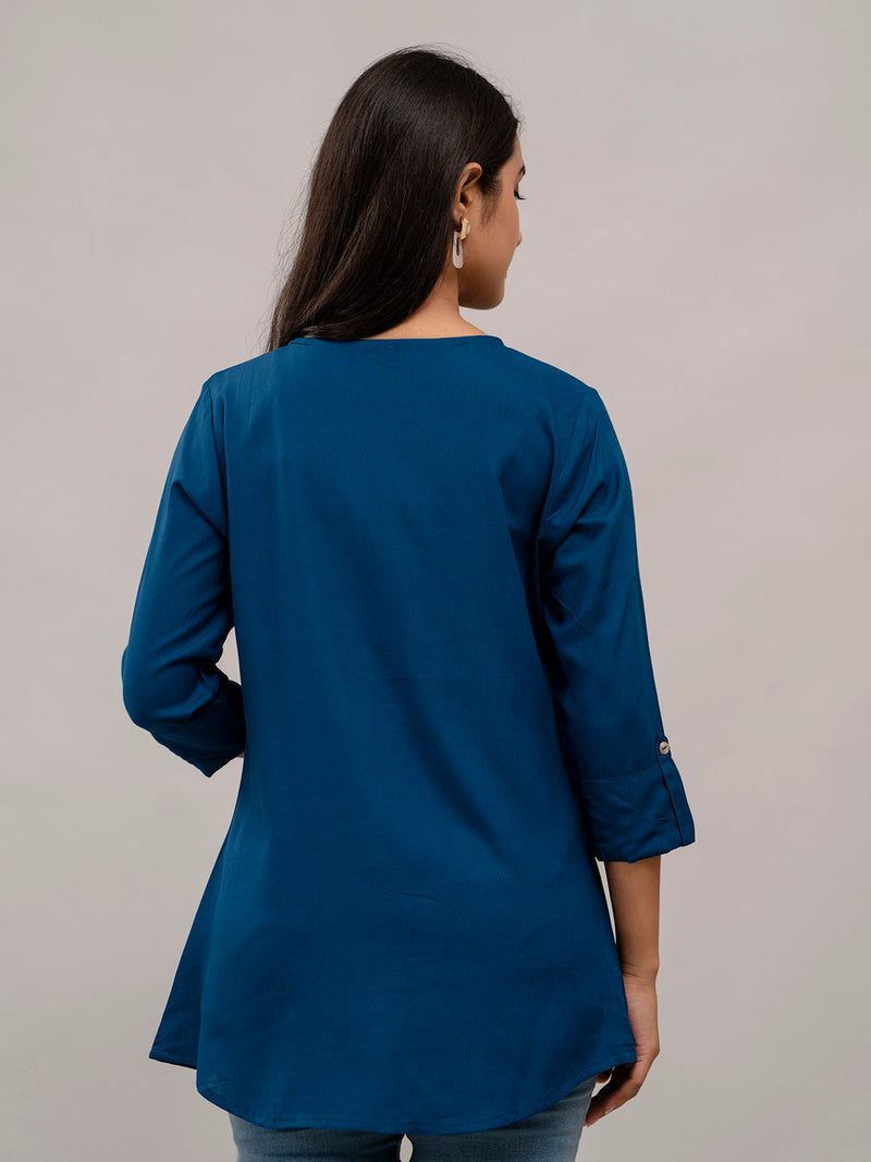 Feranoid Plain short kurti Rayon Sia