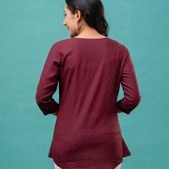 Feranoid Plain short kurti Rayon Sia