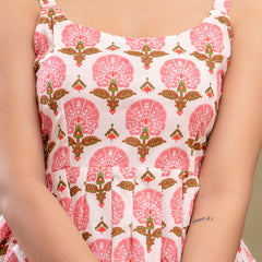 Floral Print Cotton Peplum Top