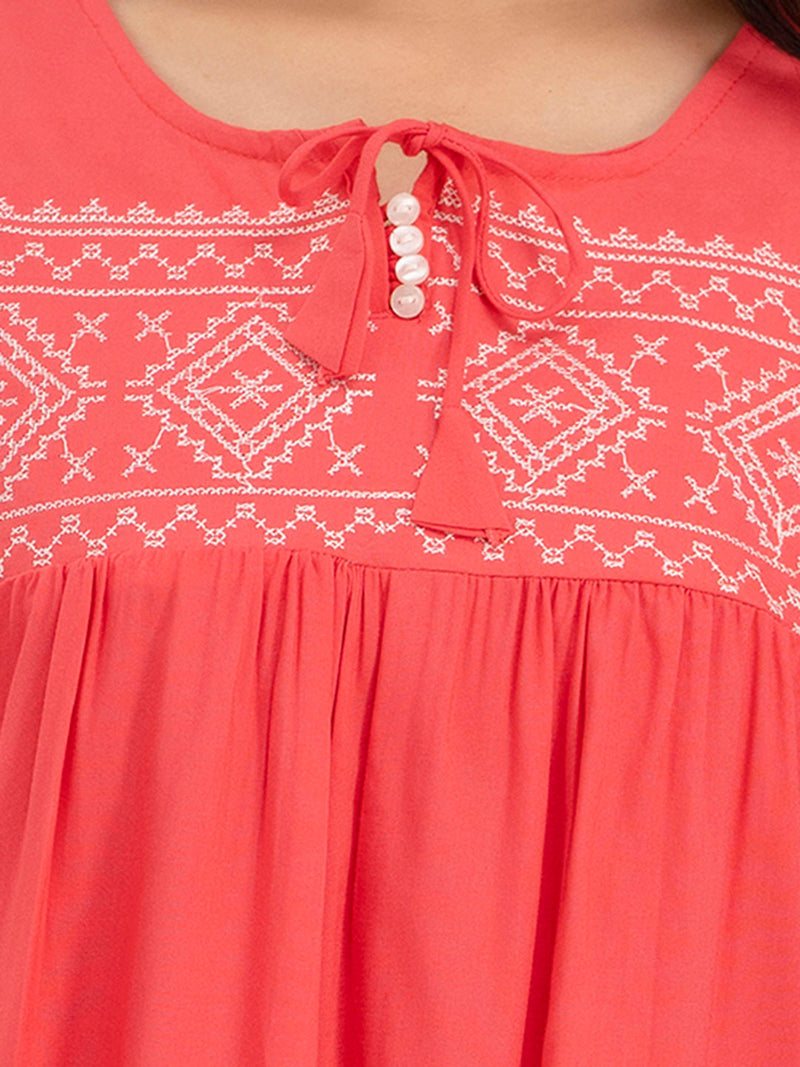 Feranoid Embroidery Top Rayon