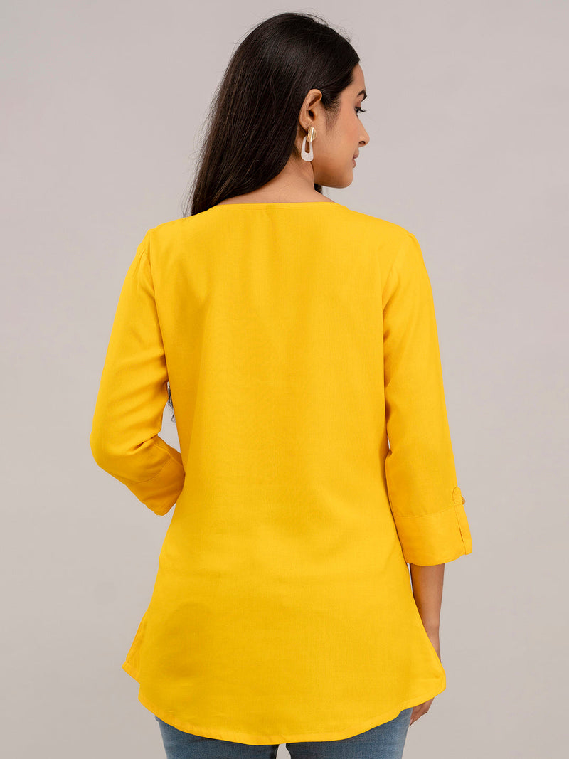 Feranoid Plain Short Kurti Rayon Sia