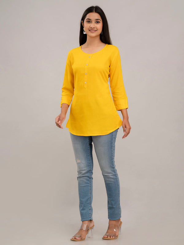Feranoid Plain Short Kurti Rayon Sia