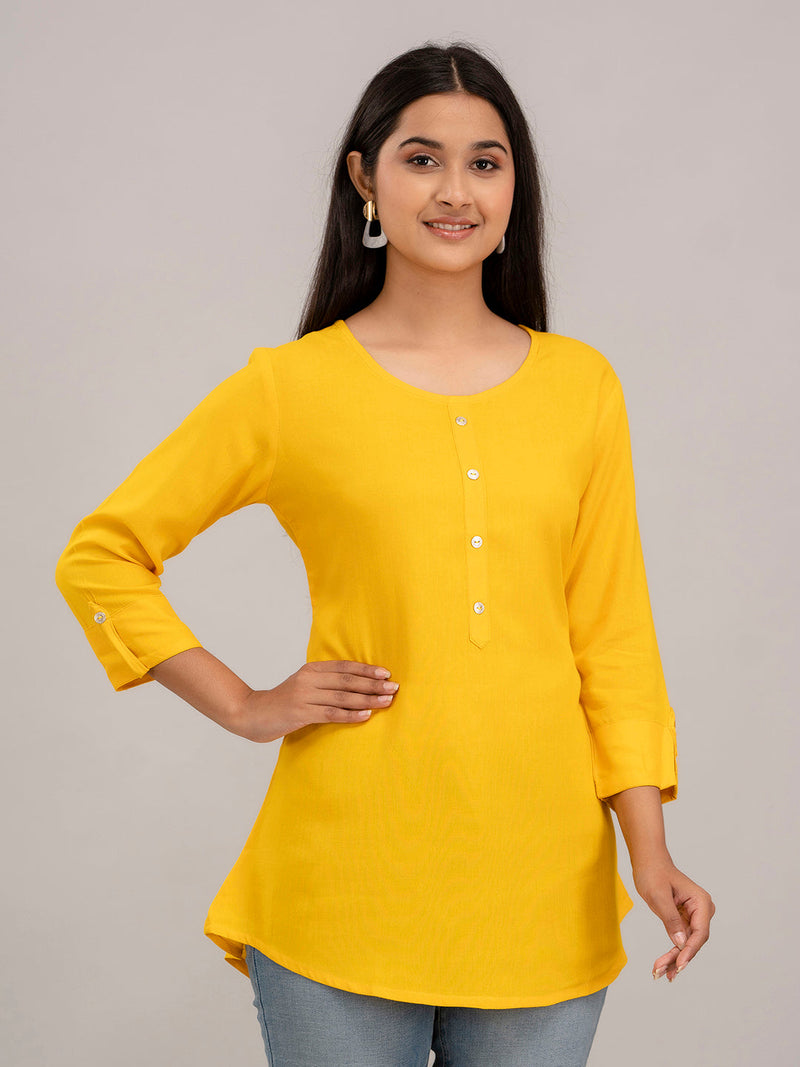 Feranoid Plain Short Kurti Rayon Sia