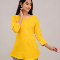 Feranoid Plain Short Kurti Rayon Sia