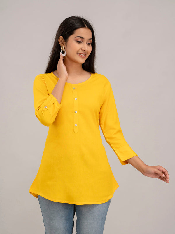 Feranoid Plain Short Kurti Rayon Sia