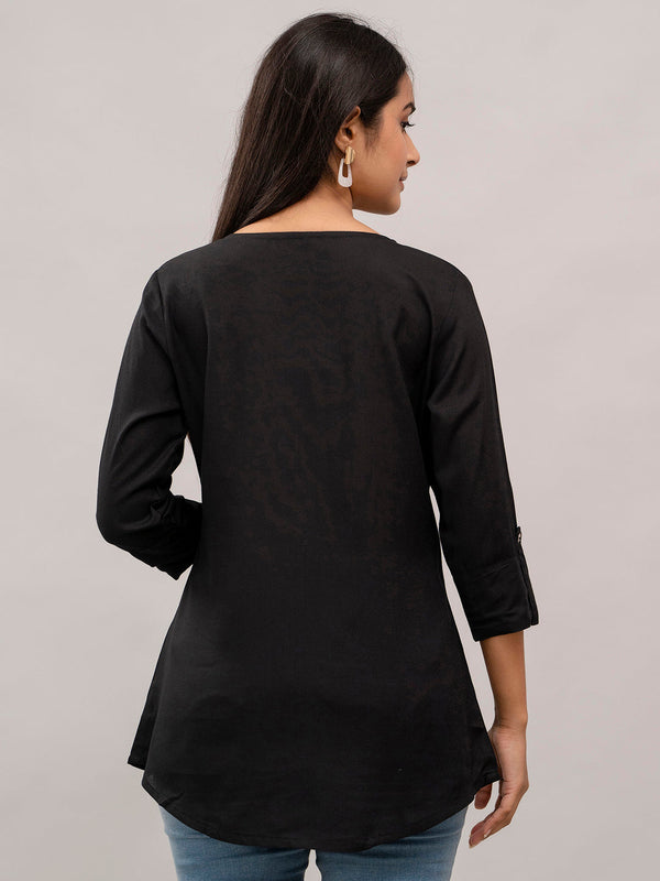 Feranoid Plain Short Kurti Rayon Sia