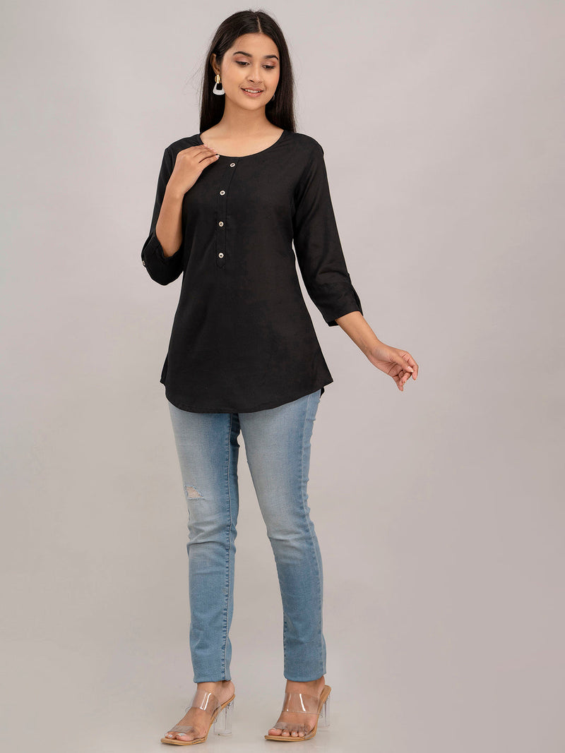 Feranoid Plain Short Kurti Rayon Sia